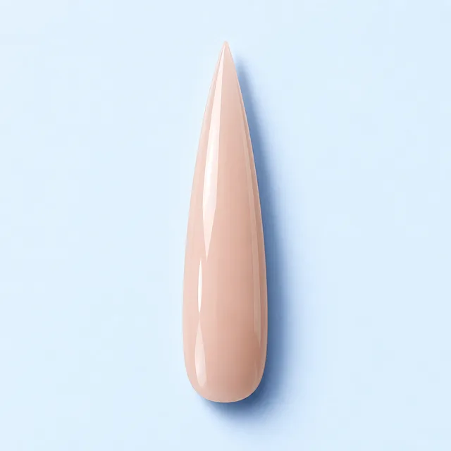 Échantillon illustratif : forme d’ongle Stiletto, finition nude